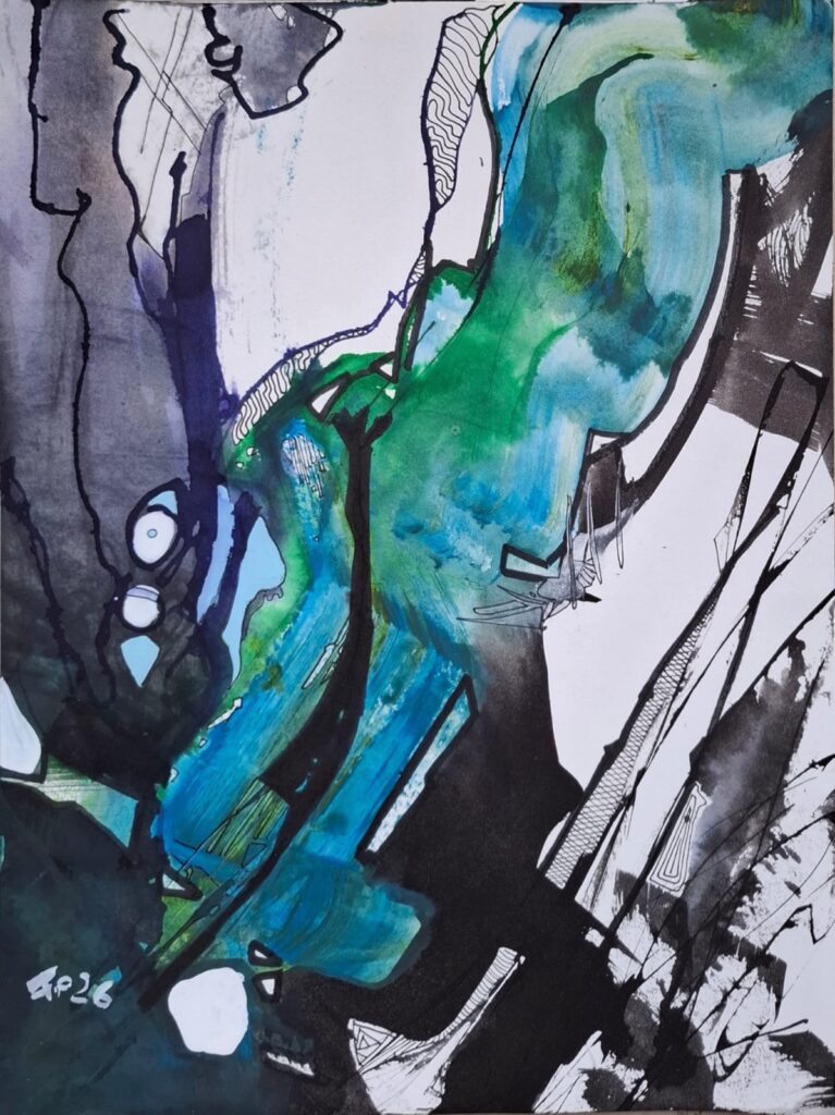 François Perotti : Compo Indigo Noir et Vert