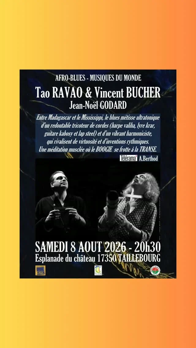 2 CONCERTS GRATUITS
MUSIQUE DU MONDE 2026
TAILLEBOURG 

Le 8 et 9 août à partir de 19h30
Parking gratuit 

#taillebourg17
#freeconcert #charentestourisme #nouvelleaquitaine_focus_on charentemaritimetourisme